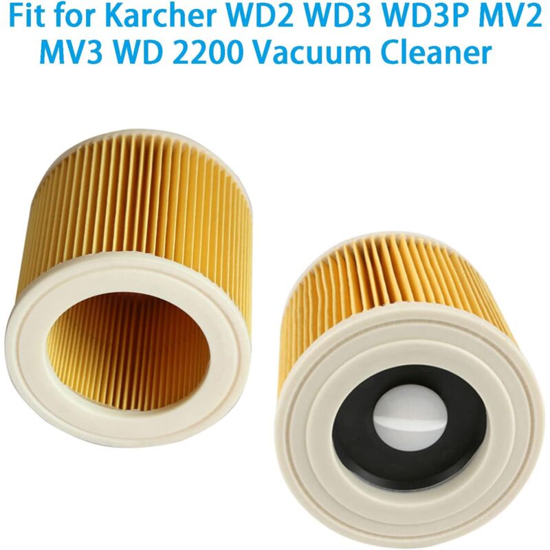 foto del prodotto filtri di ricambio da 2 pezzi per accessori per aspirapolvere a umido e a secco k rcher wd2 wd3 wd3p mv2 mv3 wd 2200 se 4001, codice articolo 64145520