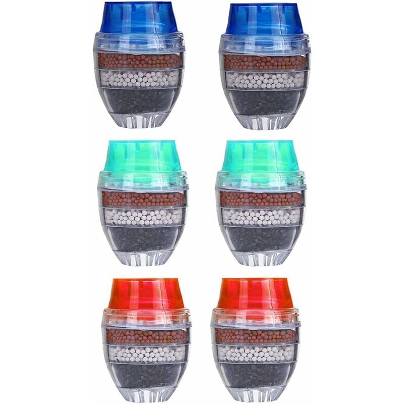 foto del prodotto filtri per l acqua sui rubinetti mini filtro per l acqua del rubinetto 6 pezzi filtro per l acqua del rubinetto al carbone attivo rotondo 5 strati