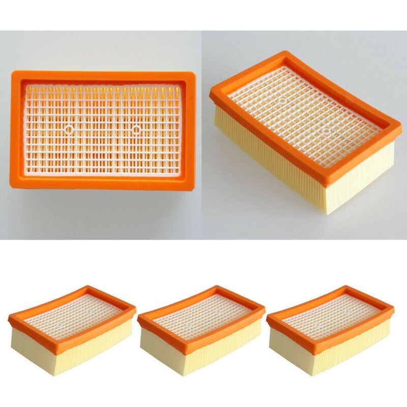 foto del prodotto filtri plissettati piatti per aspirapolvere k rcher. compatibile con gli aspirapolvere k rcher wd4, wd5, wd6, mv4, mv5 e mv6. filtri plissettati