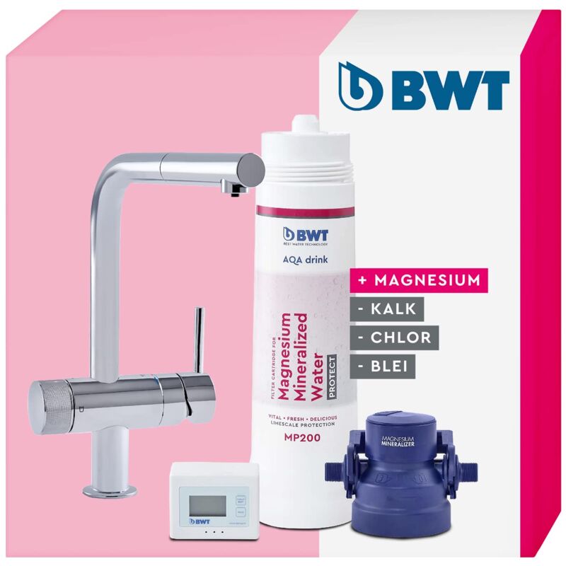 foto del prodotto filtro acqua aqa drink pure loft rubinetto a 2 vie con beccuccio a l e doccetta estraibile con cartuccia filtrante al magnesio filtro acqua potabile