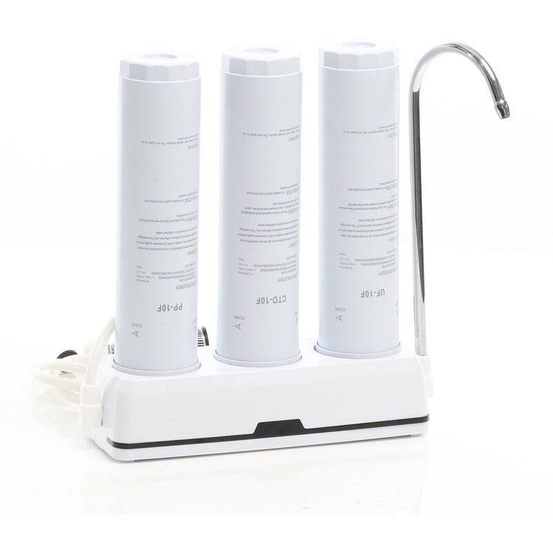 foto del prodotto filtro acqua nw 3 ppctouf, sistema di filtrazione a 3 livelli con cartucce, filtro da banco naturewater