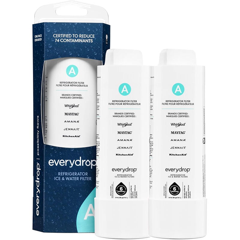 foto del prodotto filtro acqua per frigorifero whirlpool everydrop a edrarxd1 confezione da 2 