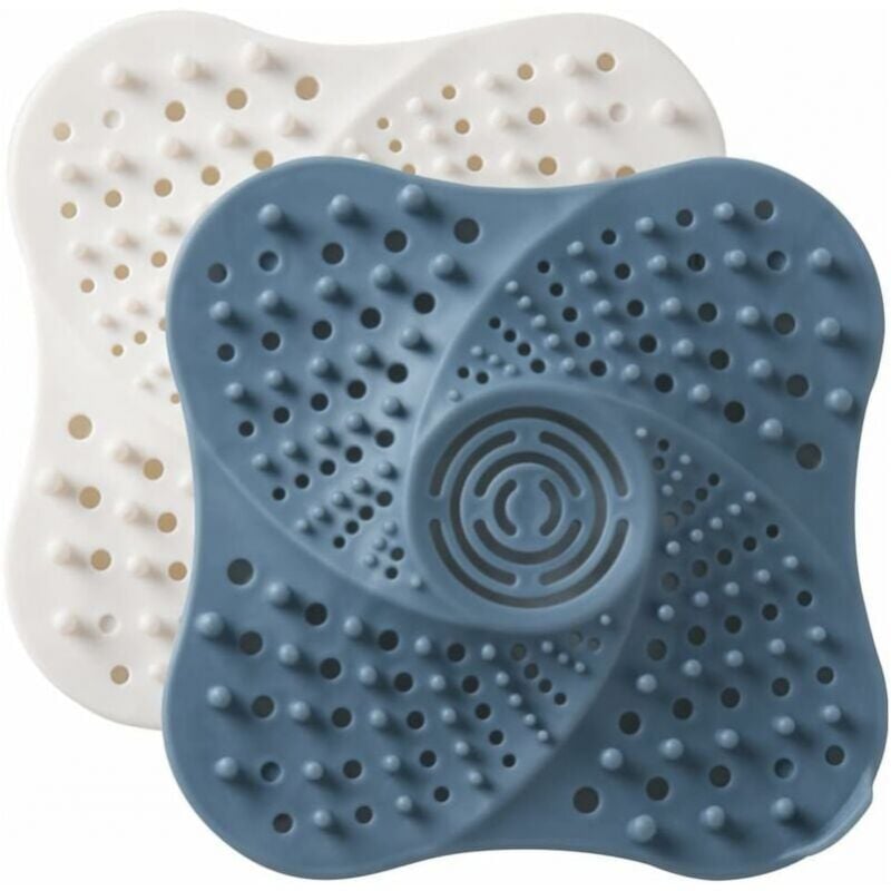 foto del prodotto filtro anti capelli per doccia, 2 pezzi, con ventosa, per lavandino, vasca da bagno, presa e filtro anti capelli per doccia.
