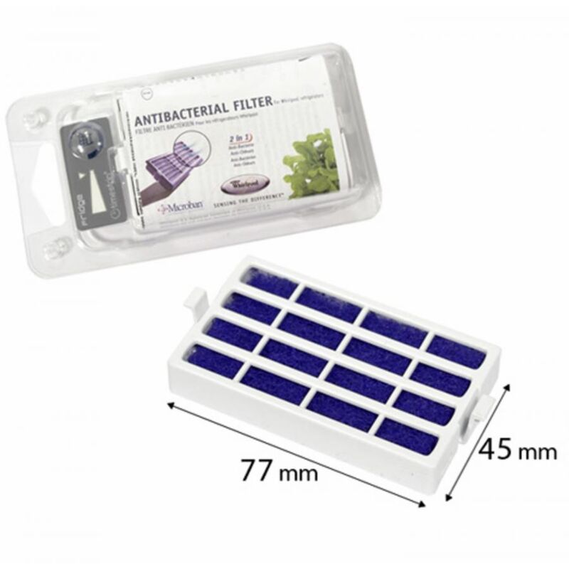 foto del prodotto filtro antibatterico frigorifero frigo whirlpool originale 77x45mm