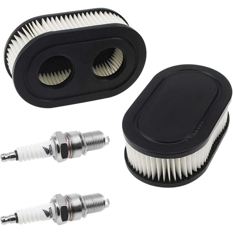 foto del prodotto filtro aria aiperq per briggs stratton 798452 e 5432 parti motore filtro aria tosaerba 593260 con 2 candele