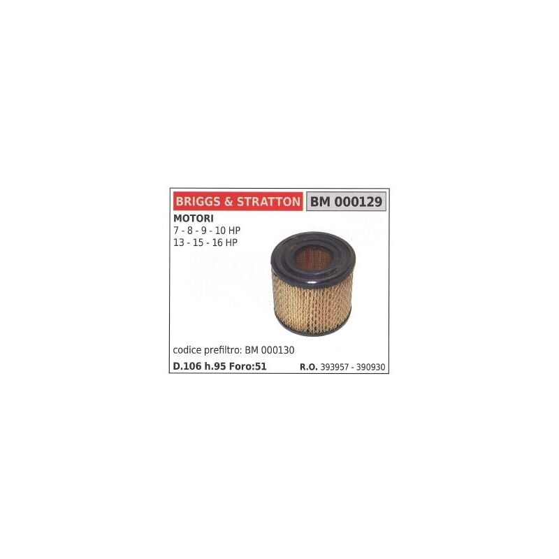foto del prodotto filtro aria compatibile briggs stratton rasaerba tagliaerba 7 9 hp 393957 390930