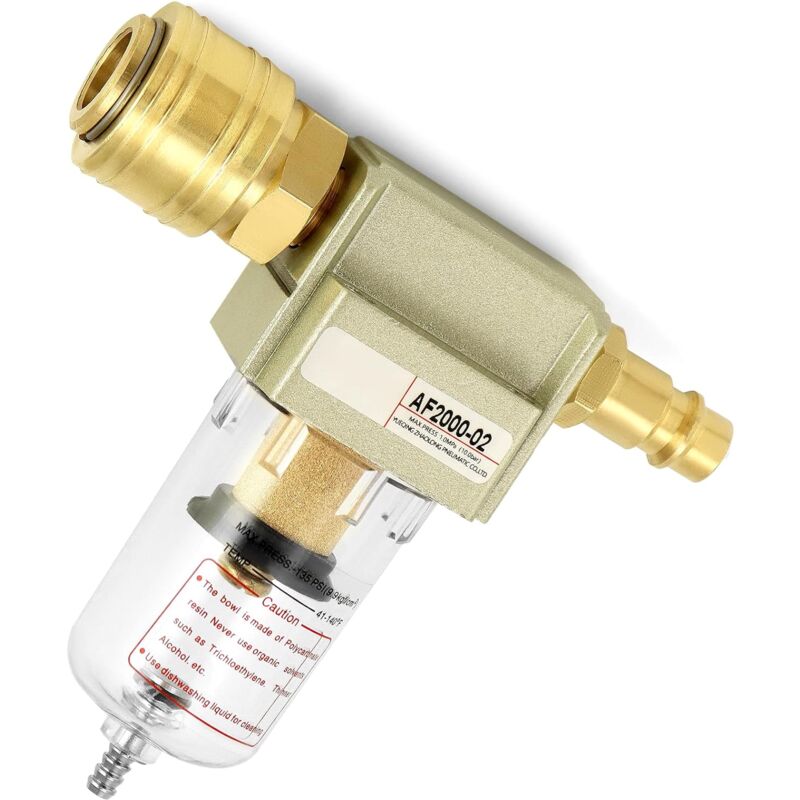 foto del prodotto filtro aria compressa, separatore acqua e olio, separatore aria compressa acqua, 1 4, con attacco rapido