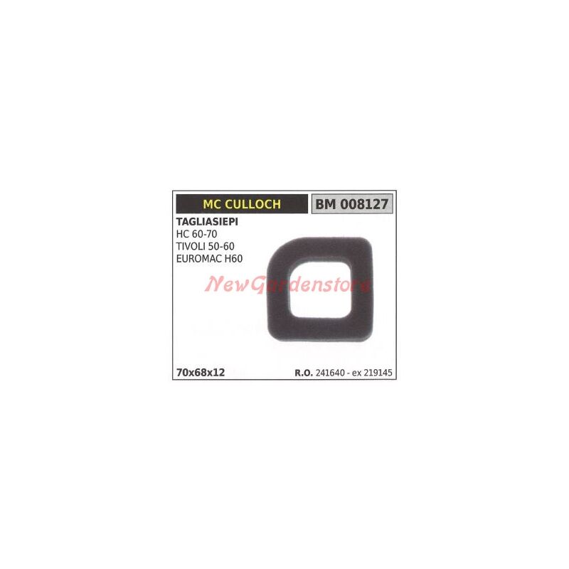 foto del prodotto filtro aria mc culloch tagliasiepi hc 60 70 tivoli 50 60 euromac h60 008127