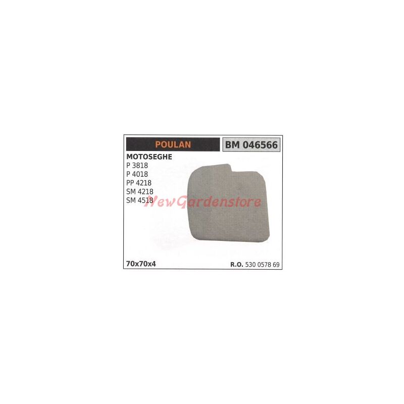 foto del prodotto filtro aria poulan per motosega p 3818 4018 pp 4218 sm 4218 4518 046566