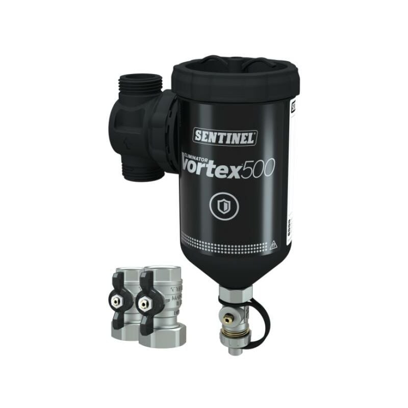 foto del prodotto filtro defangatore caldaia sentinel eliminator vortex 500, raccordi 1m, snt elimv500 grp1m exp.