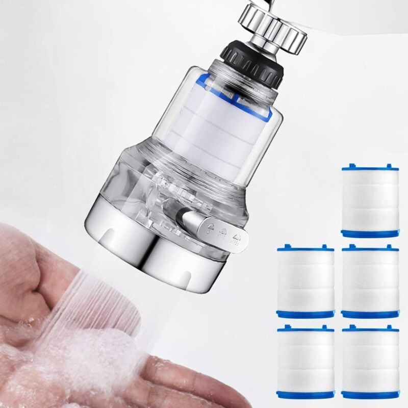 foto del prodotto filtro dell acqua del rubinetto, filtro del rubinetto rotante a 360 , depuratore dell acqua del rubinetto della cucina e del bagno, 3 modalit di