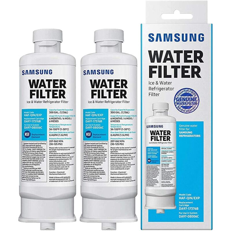 foto del prodotto filtro dell acqua per frigorifero sostitutivo da 2 pezzi per samsung da97 17376b da97 08006c haf qin haf qin exp