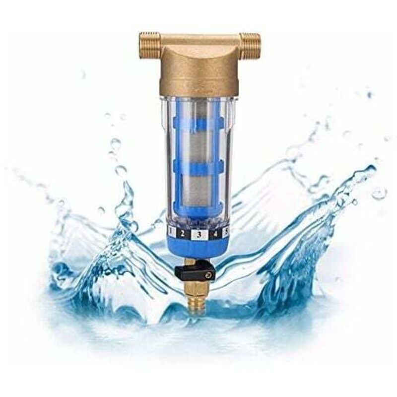foto del prodotto filtro dell acqua per sedimenti centrifugato riutilizzabile filtro dell acqua filettatura esterna prefiltro per sedimenti per tubi dell acqua