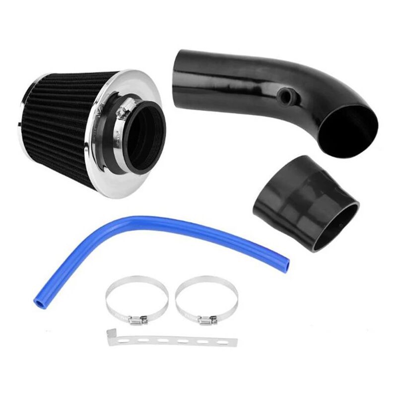 foto del prodotto filtro di aspirazione aria fredda universale per auto da 76 mm e 3 kit tubo di induzione in alluminio