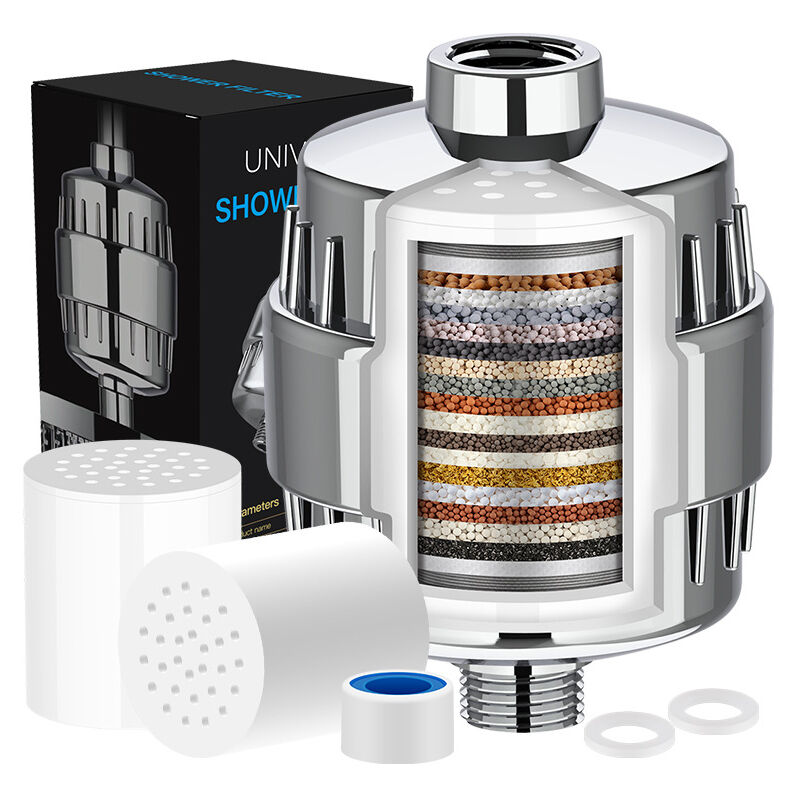 foto del prodotto filtro doccia w33 a 20 stadi, filtro per soffione doccia per acqua dura, con 2 cartucce filtranti sostituibili, filtro per soffione doccia per