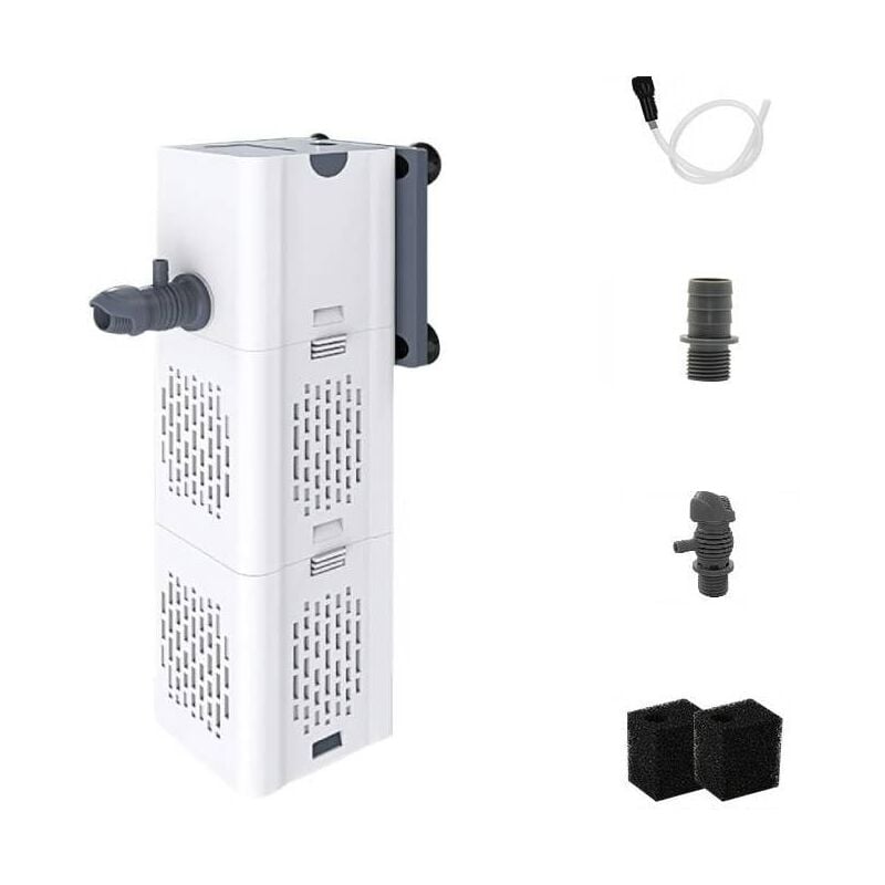 foto del prodotto filtro integrato per acquario 80 250 l, 15 w, portata 1000 l h, pompa filtro integrata con spugna filtrante
