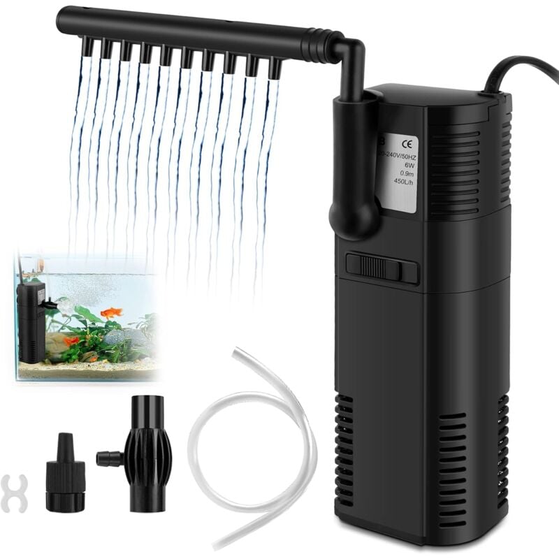 foto del prodotto filtro interno filtro pompa filtro interno per acquario 6w 450l odipie