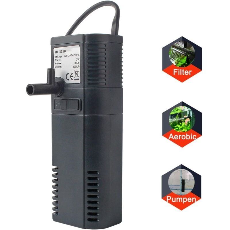 foto del prodotto filtro interno per acquario, pompa con spruzzatore per acquario da 300 l 300 l h 2 w 