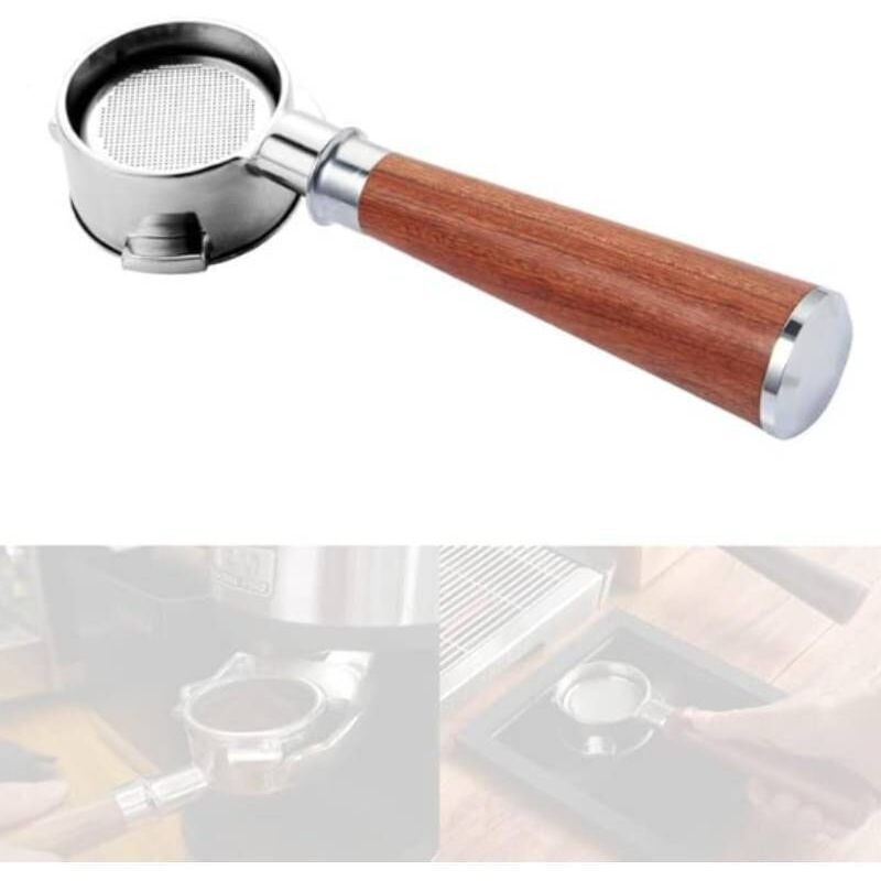 foto del prodotto filtro mobile senza fondo con manico in legno massello con diametro 51 mm, adatto per macchine italiane ec0680 e ec0685 tsannkuen smeg tedesche