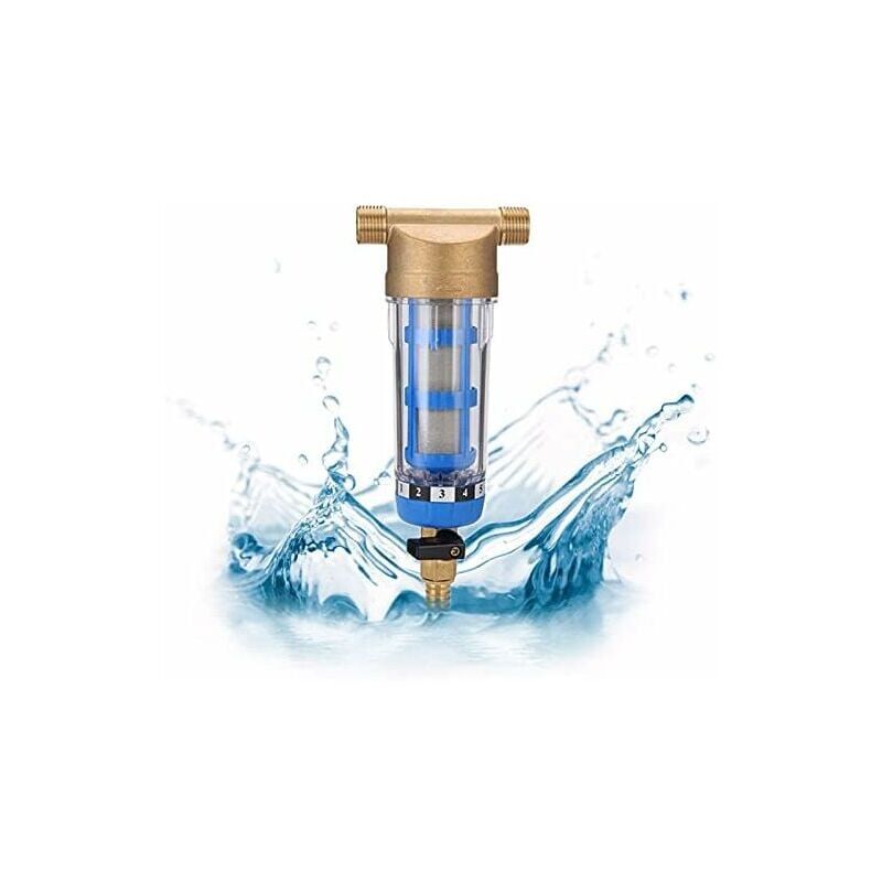 foto del prodotto filtro per acqua a sedimenti riutilizzabile ymyny spin-down - filtro per acqua - filettatura esterna - prefiltro per sedimenti per tubo flessibile