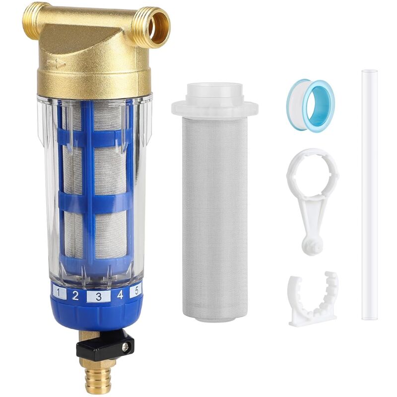 foto del prodotto filtro per acqua sedimentaria riutilizzabile spin down applicabile, filtro per acqua di sedimentazione con filtro sostitutivo, prefiltro per acqua