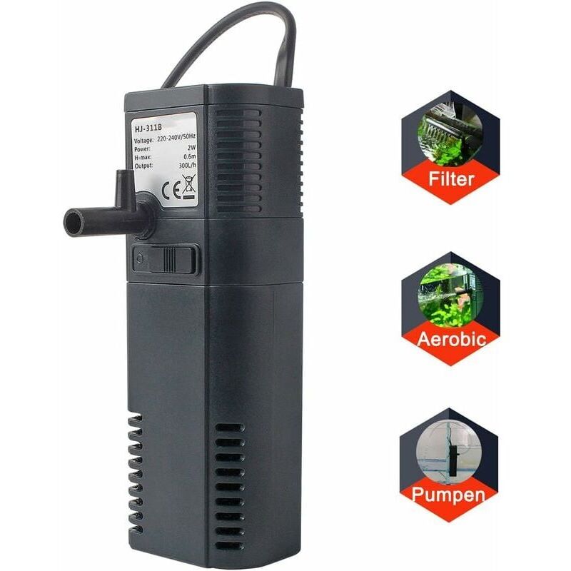 foto del prodotto filtro per acquario filtro interno pompa filtro interno con asta spruzzatrice per acquario 300l 300l h 2w 