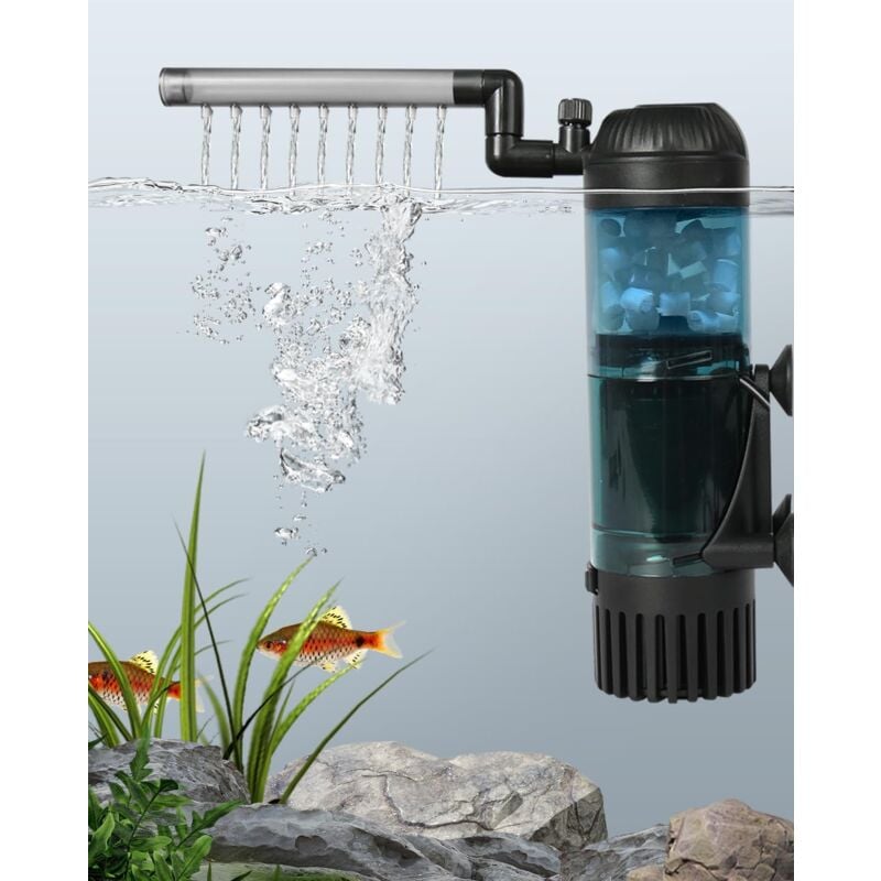 foto del prodotto filtro per acquario, filtro per acquario multifunzionale, filtro per acquario regolabile usb da 1 w per acquari da 45 60 cm