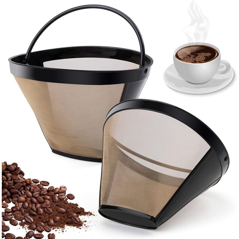 foto del prodotto filtro per caff permanente da 2 pezzi,filtro per caff riutilizzabile per macchina da caff 