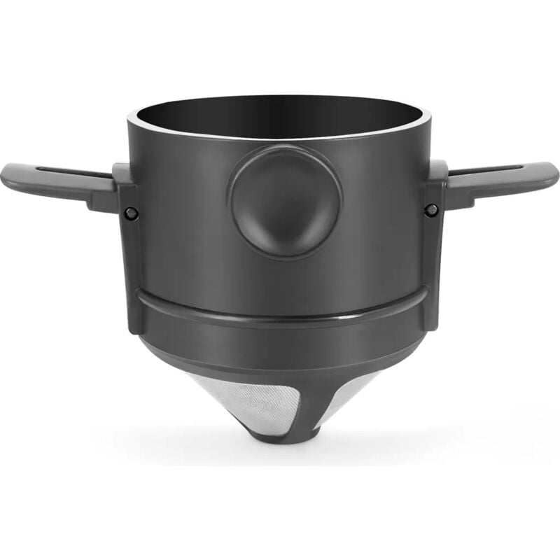 foto del prodotto filtro per caffè portatile pieghevole a mano, cono antigoccia per caffè, per caffè e tè a goccia con supporto in acciaio inossidabile, senza carta da