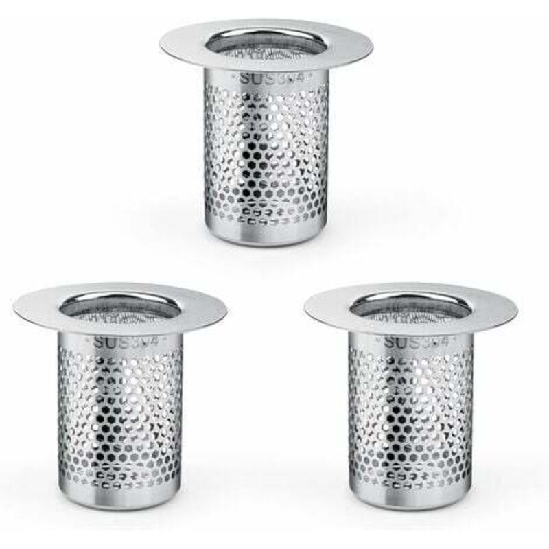 foto del prodotto filtro per capelli da doccia, 3 pezzi in acciaio inox, filtro per capelli da doccia 5,5 5 cm, filtro per lavello da cucina per balcone, filtro per