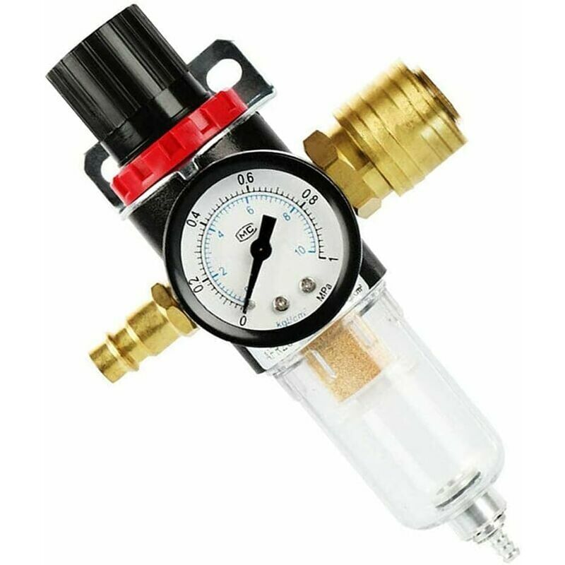 foto del prodotto filtro per compressore d aria, kit di utensili per separatore d acqua con filtro per compressore d aria da 1 4 con manometro regolatore,