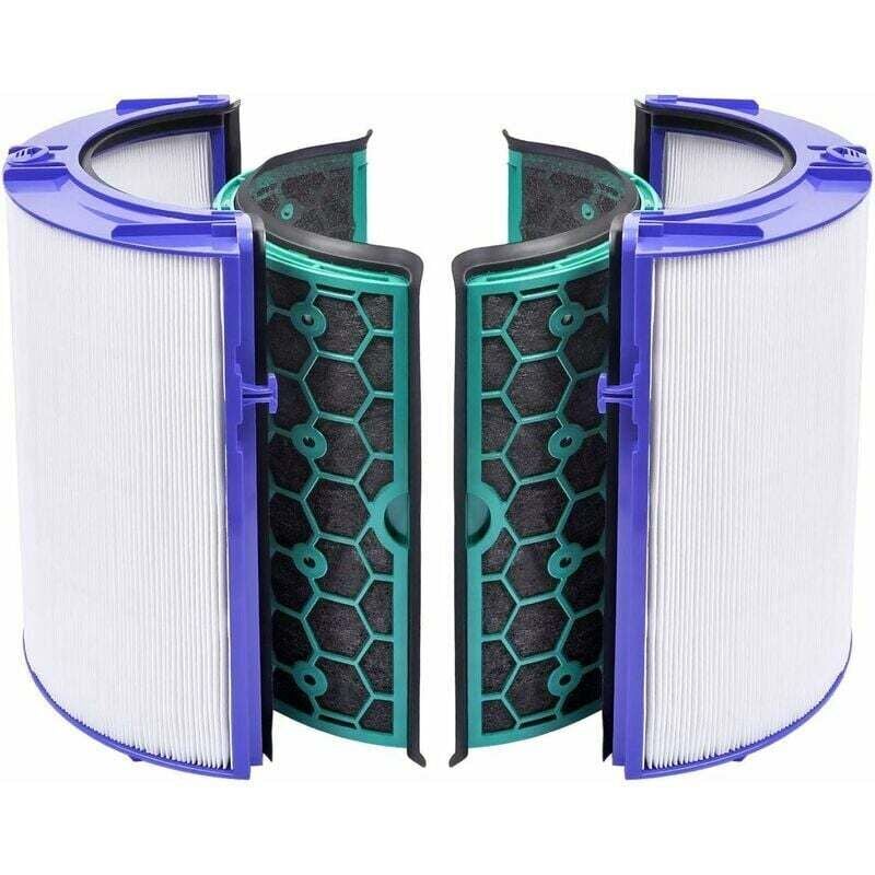 foto del prodotto filtro per dyson hp04/ tp04/ dp04/ hp05/ tp05 sigillato a due stadi viola, accessori per purificatore d'aria, sistema di filtraggio a 360