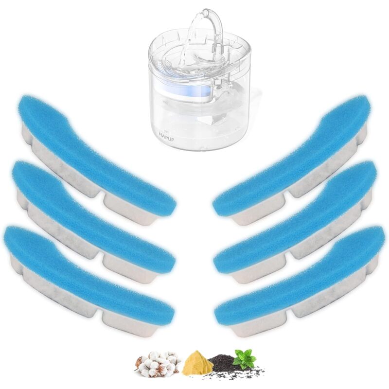 foto del prodotto filtro per fontana d acqua per gatti migliorato filtri per fontana d acqua per gatti a quadrupla azione sostituzione 6 pezzi per fontane d acqua