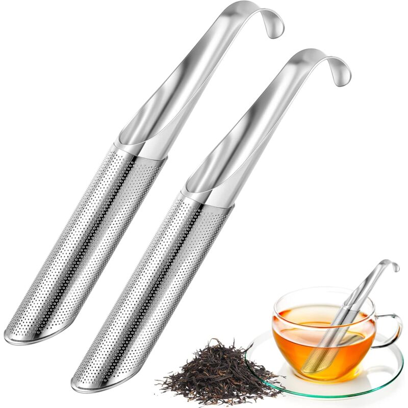 foto del prodotto filtro per il t , 2 pezzi infusori in acciaio inossidabile tubo in acciaio inossidabile filtro per erbe e spezie filtro per il t e coperchio