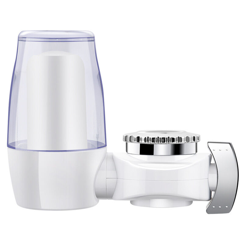 foto del prodotto filtro per l acqua del rubinetto, filtro per rubinetto della cucina, filtro anticalcare per rubinetto, acqua pura di grado 8, corpo trasparente,