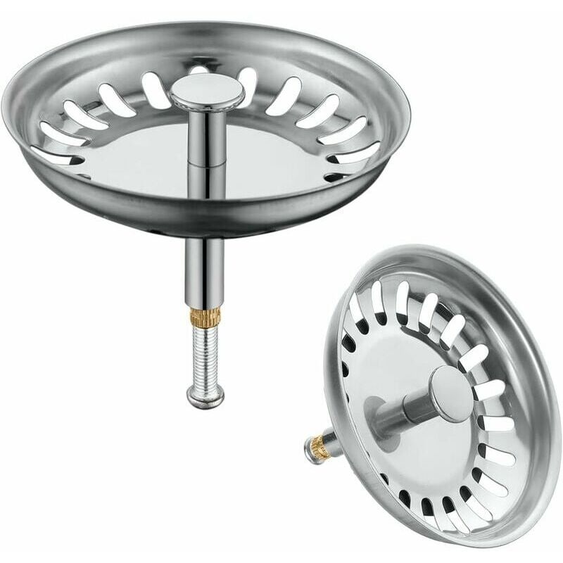 foto del prodotto filtro per lavello cucina 79 mm, tappo per lavello cucina in acciaio inox, 2 filtri per lavello cucina, filtro per lavello con altezza regolabile