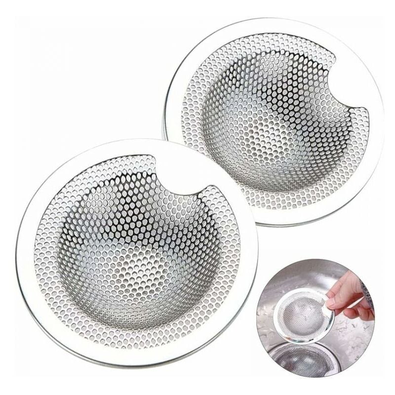 foto del prodotto filtro per lavello da cucina in acciaio inox a 2 pezzi, filtro per lavello da cucina, filtro per lavello da cucina, griglia per lavello da cucina,