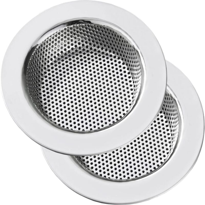 foto del prodotto filtro per lavello da cucina in acciaio inox, filtro di scarico per lavelli da cucina con bordo largo da 4,5 di diametro confezione da 2 