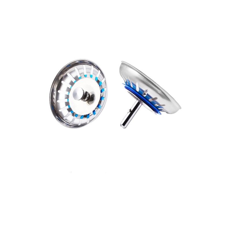 foto del prodotto filtro per lavello da cucina, tappo per lavello da 2 pezzi dimensioni in acciaio inossidabile 80 mm drenaggio poroso facile, cestello per lavello