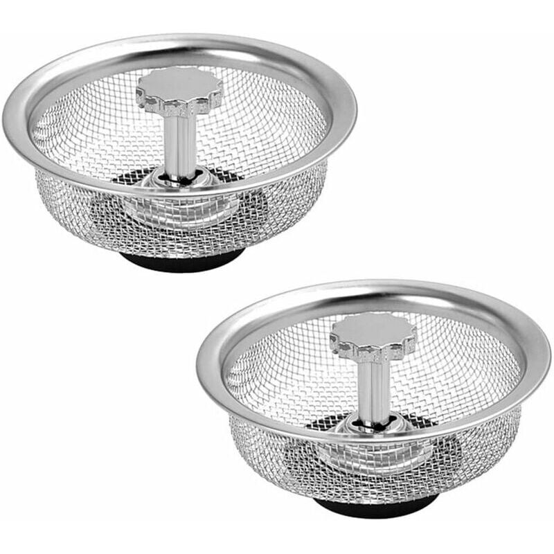 foto del prodotto filtro per lavello, tappo per lavello, 2 filtri per lavello da cucina in acciaio inox per lavello da cucina, bagno, diametro 3,26 