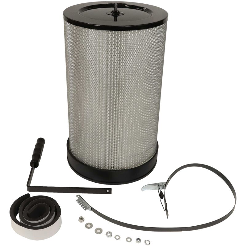 foto del prodotto filtro per polveri sottili sostituisce scheppach 75006000 per impianto di aspirazione - cartuccia filtrante con spazzola per la pulizia - vhbw