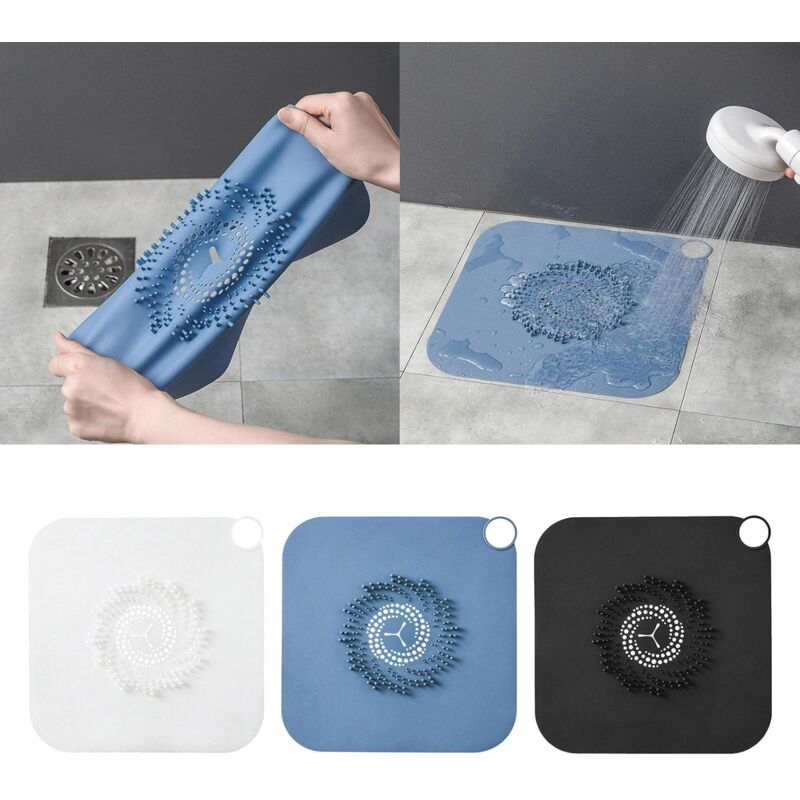 foto del prodotto filtro per scarico doccia, 2 pezzi in silicone per catturare i capelli nella doccia, facile da installare e pulire, copri scarico doccia per scarico