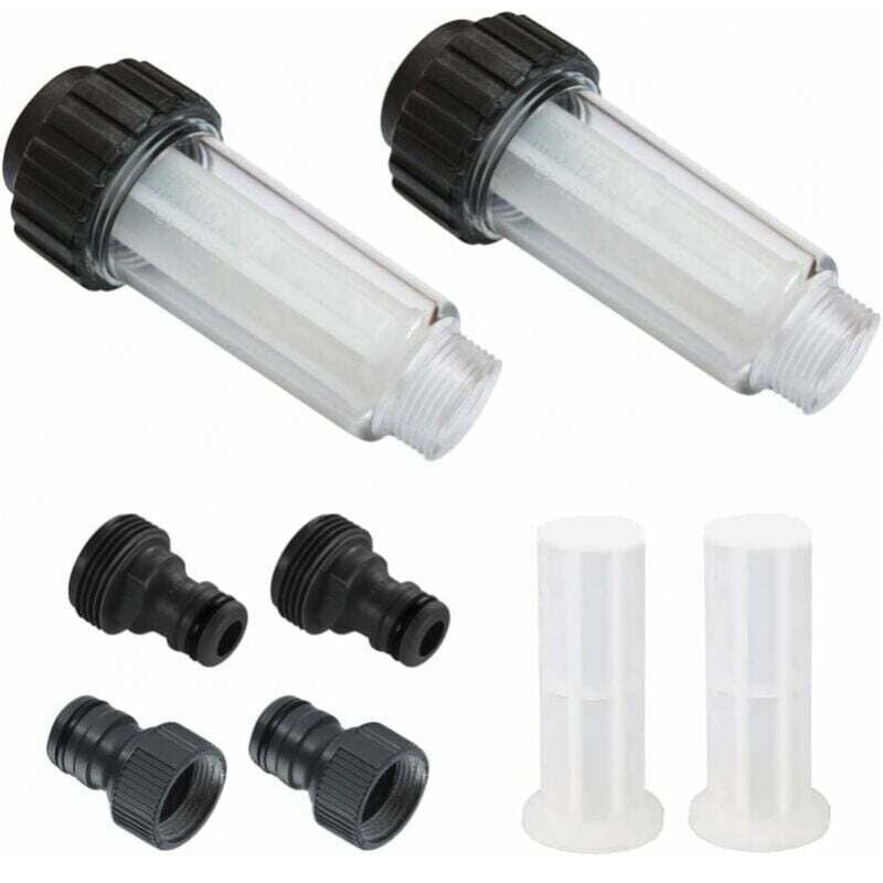 foto del prodotto filtro per tubo da giardino, prefiltro per acqua da 3 4 di pollice, set di filtri per acqua con 4 elementi filtranti e 2 connettori rapidi per