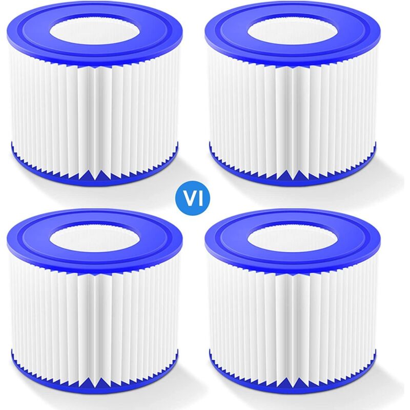 foto del prodotto filtro vi da 4 pezzi per spa, filtri per piscina con cartuccia filtro vi, cartuccia filtro vi compatibile con bestway 58323e, compatibile con
