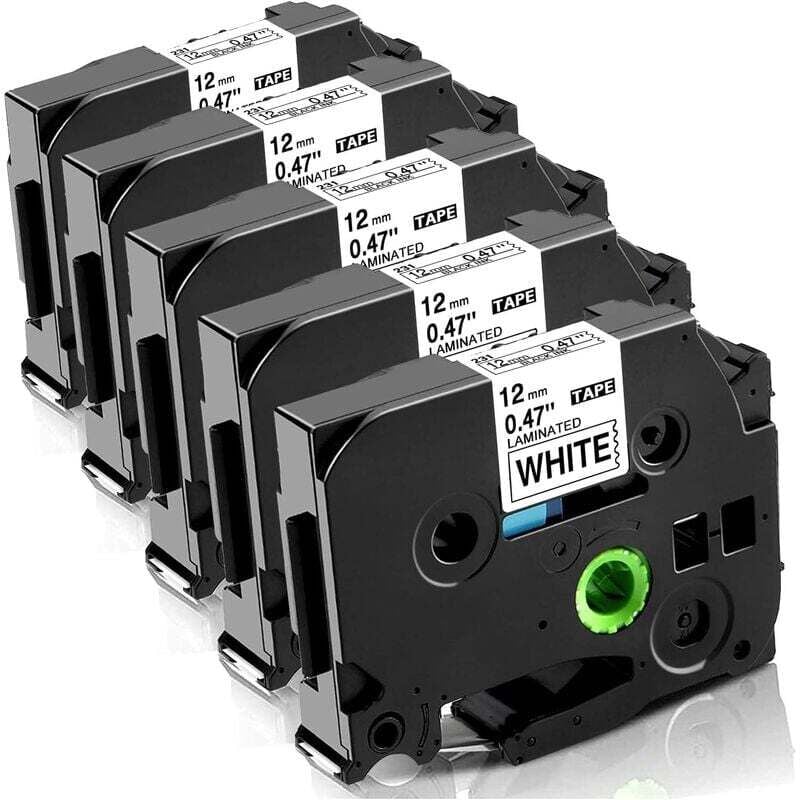 foto del prodotto fimax cassetta nastro compatibile brother ptouch 1000 nastro tze 231 tze231 12mm 0.47 nero su bianco, ricarica per brother p touch 1000 pt h107 h200