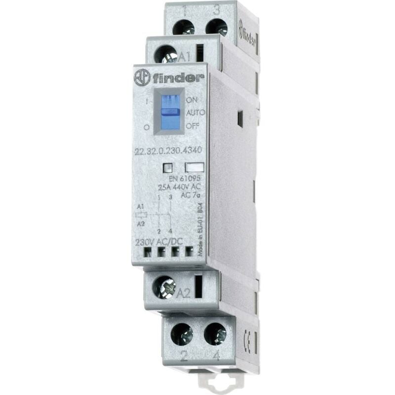 foto del prodotto finder 22.32.0.230.1440 contattore 2 nc 230 v dc, 230 v ac 25 a 1 pz.