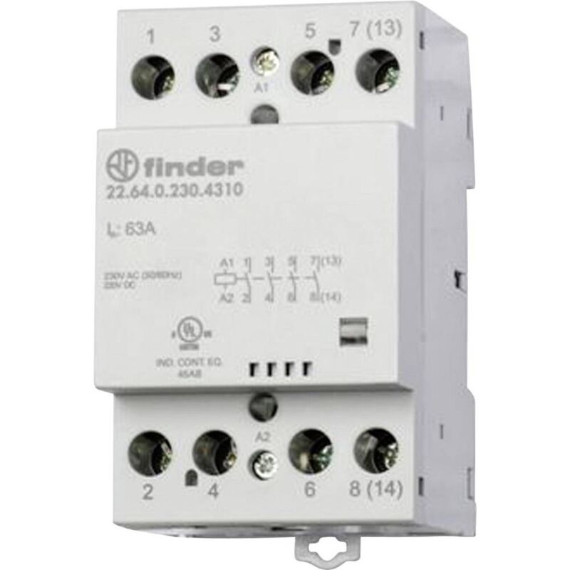 foto del prodotto finder 22.64.0.230.4310 contattore 4 na 230 v dc, 230 v ac 63 a 1 pz.