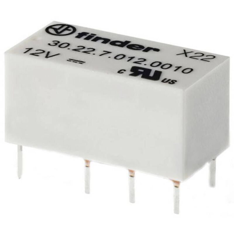 foto del prodotto finder 30.22.9.012.0000 rel per pcb 12 v dc 2 a 2 scambi 1 pz.