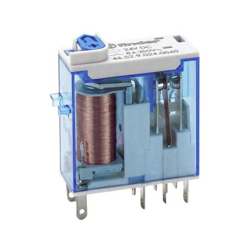 foto del prodotto finder - 303444 relè estraibile 2rt 8a 24vdc pulsante test indicatore meccanico agni 465290240040