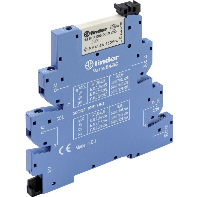 foto del prodotto finder 39.11.0.024.5060 rel di accoppiamento 24 v dc, 24 v ac 6 a 1 scambio 1 pz.